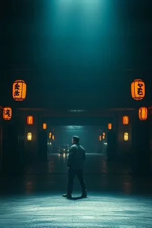 悬疑剧集长夜归途竖版主海报，雨夜街巷中的追凶剪影