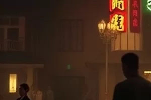 像素江湖动画封面，像素风格客栈与旗幡