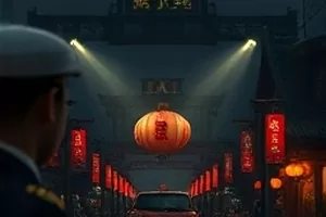 迷雾码头剧集封面，清晨雾中的货运码头吊臂